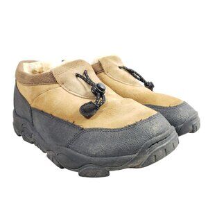 Cabelas Mens Size 9 Shearling Lined Leather Slip-On Shoes